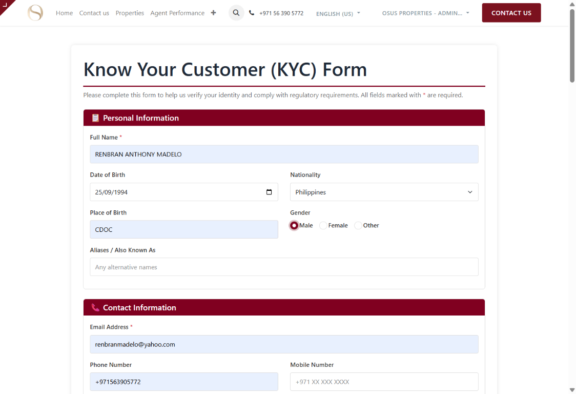 KYC screenshot