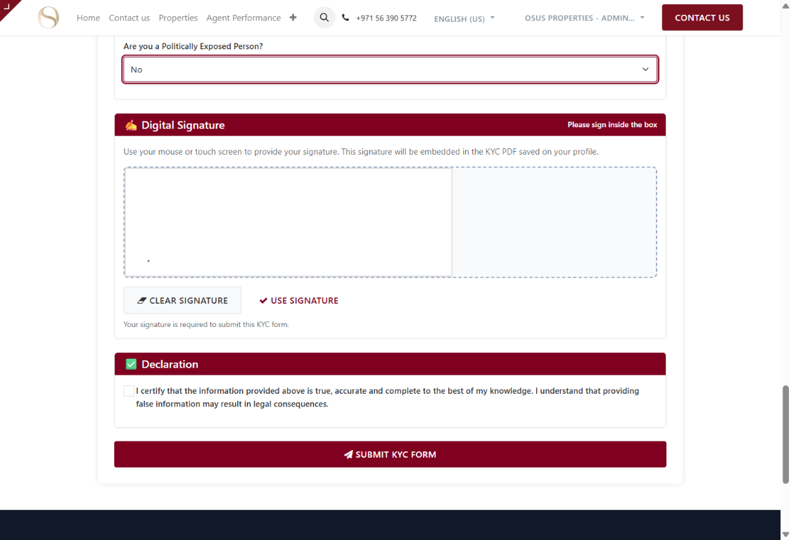 KYC screenshot